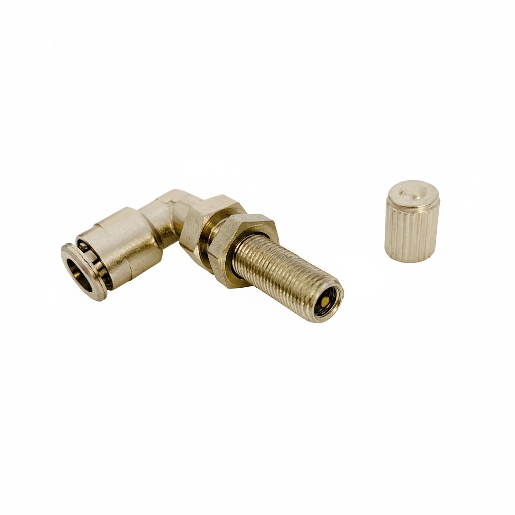 1/4" Airline Schrader Valve elbow.