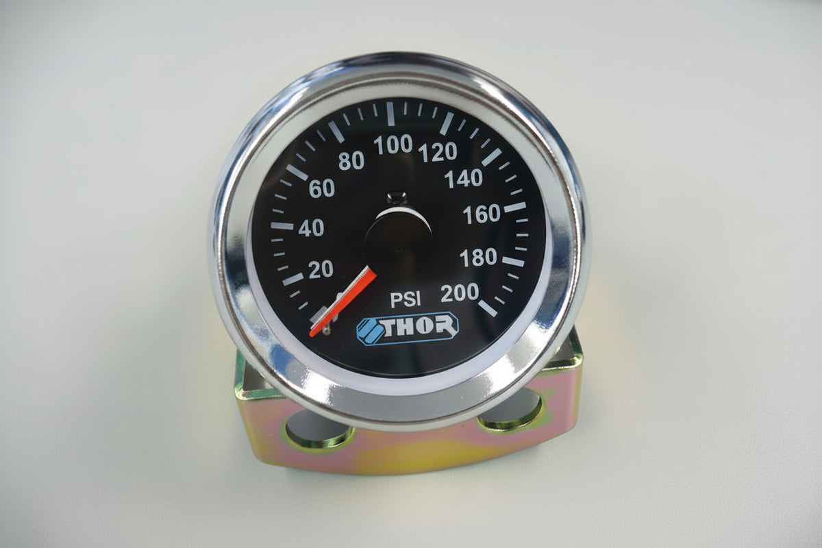 Thor Dual Needle Gauge 200psi for Airbag Suspension, compressors, air tanks