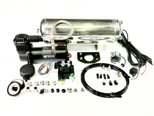 Load control kit to take control of your airbag suspension system, stored air for air tools and tyre inflation.