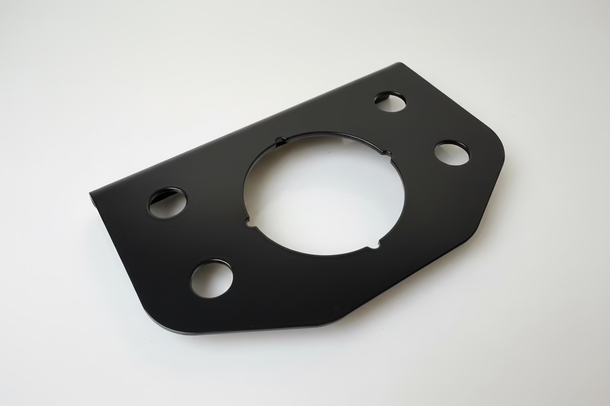 Black powder coated gauge panel for 12mm LED button controller