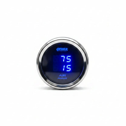 Digital air pressure gauge with blue display